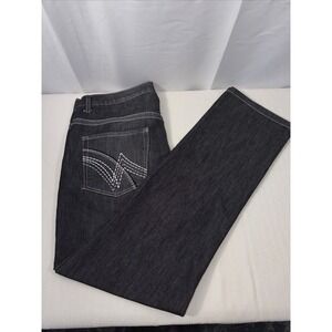 Lions Crest By English Laundry Mens 38/32  Black Wash / White Trim